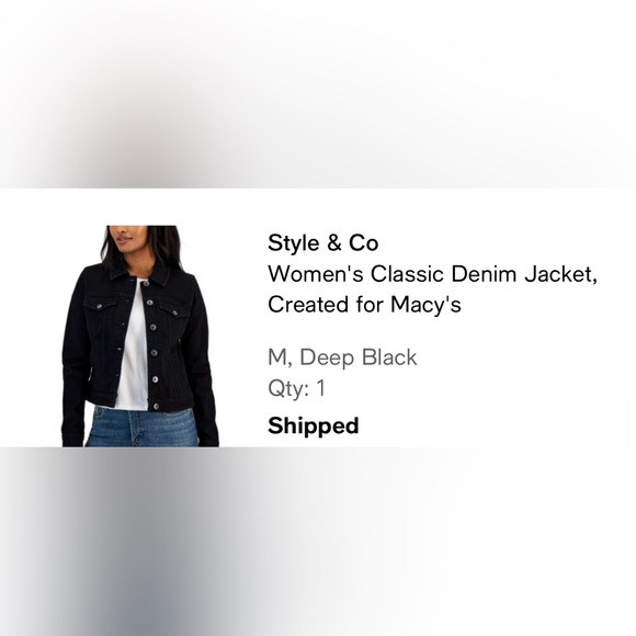Style & Co Denim Black Jacket - Picture 3 of 3